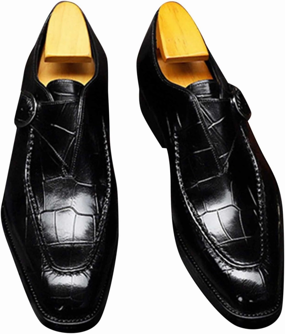 Chaparral Boots Dress Shoes for Men Loafers Wide Mens Shoes Fashion Classic Style British Retro Pointed Business Casual Shoes Men Black