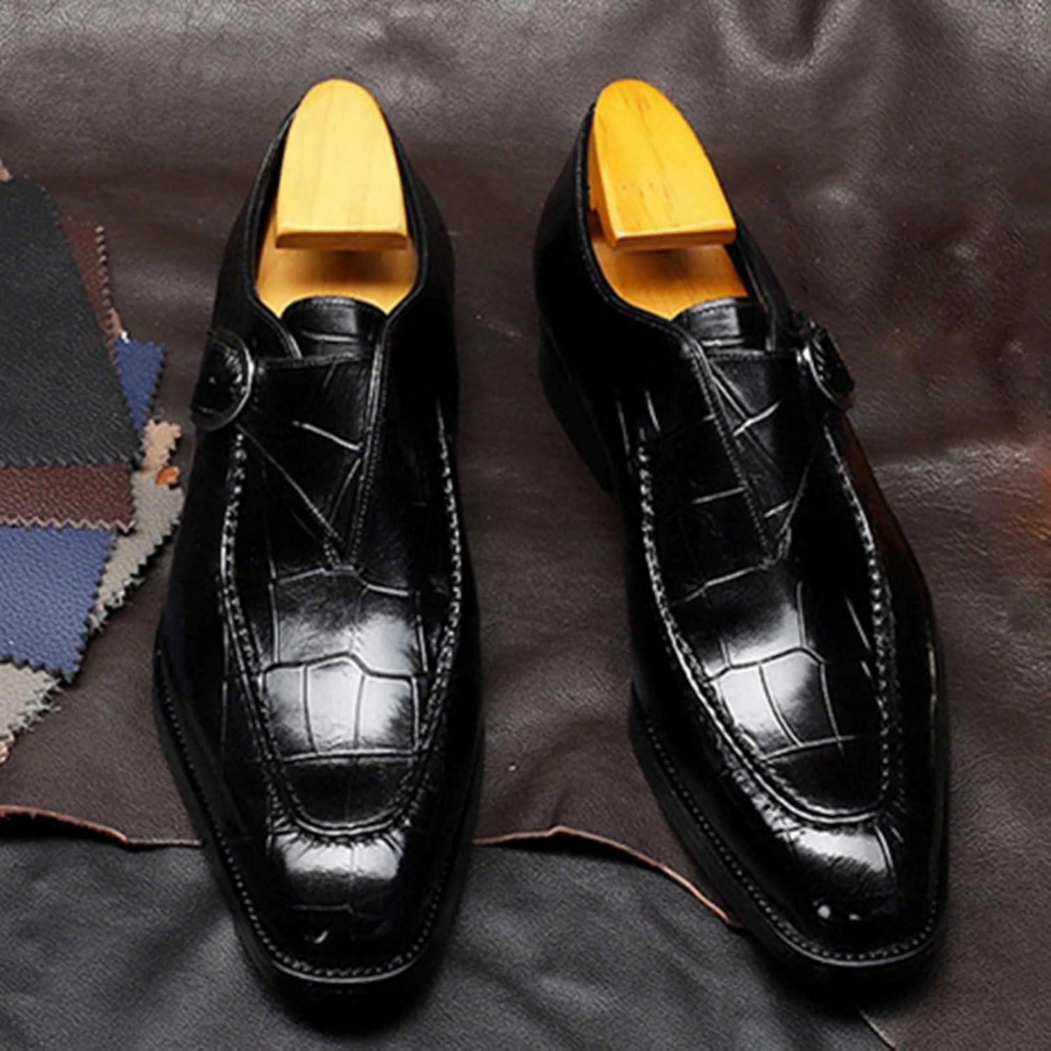 Mta Safeguard Boots Dress Shoes for Men Loafers Wide Mens Shoes Fashion Classic Style British Retro Pointed Business Casual Shoes Men Black