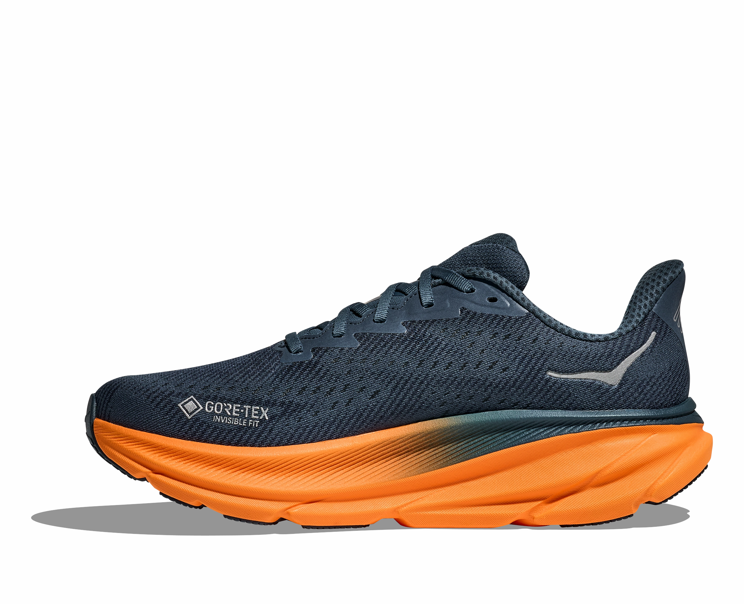 Lace Up Waterproof Shoe Men's HOKA Clifton 9 GTX  Running Shoe in Stormy Skies / Orange Zest