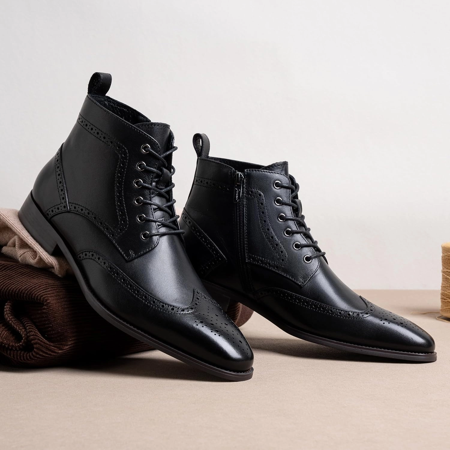 Best Moc Toe Boots Jousen Mens Boots Leather Dress Boots for Mens Cap-Toe Fashion Boots for Men