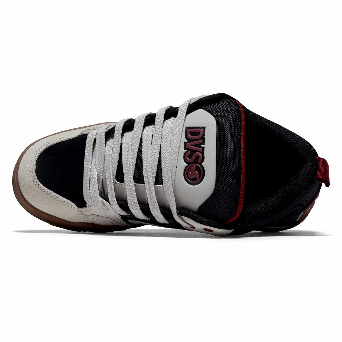DVS Comanche Shoes - Silver Grey/Black/Ruby Wine Suede Shoes With Skate Attachment