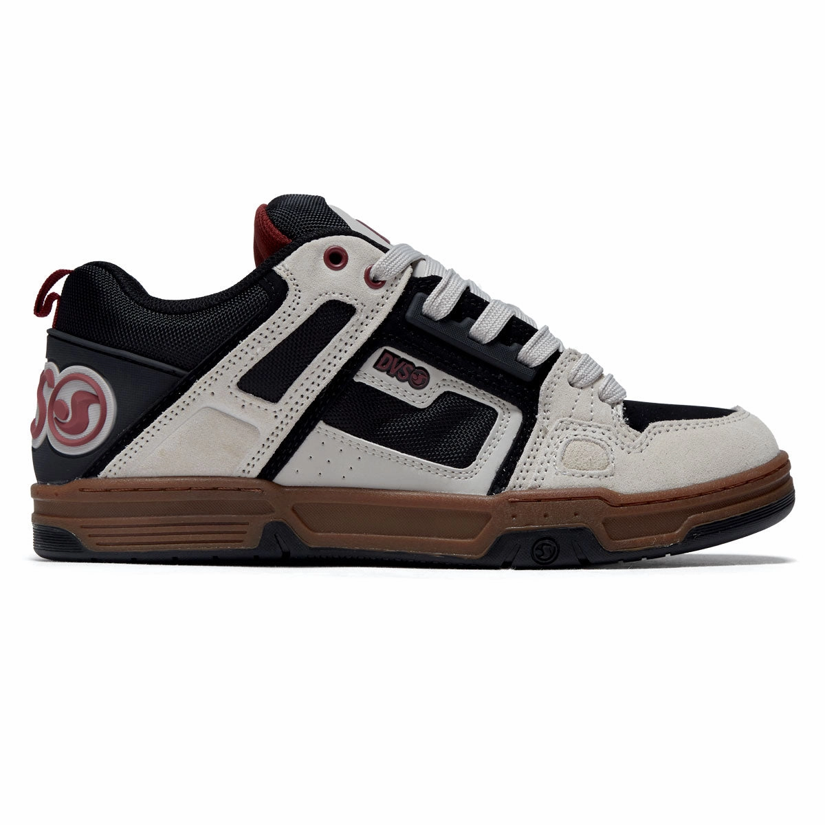 Greatest Skate DVS Comanche Shoes - Silver Grey/Black/Ruby Wine Suede