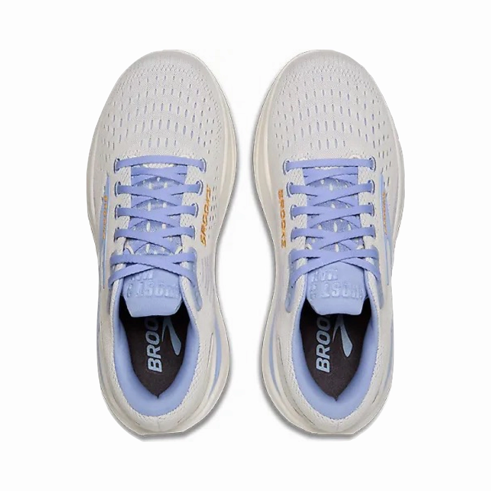 Brooks Women's Ghost Max 3 Sneaker in Coconut/Blue Heron/Orange Comfort Z Mx Badminton