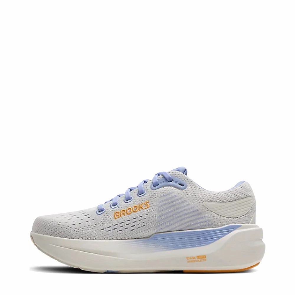 Badminton Shoes Lightweight Brooks Women's Ghost Max 3 Sneaker in Coconut/Blue Heron/Orange