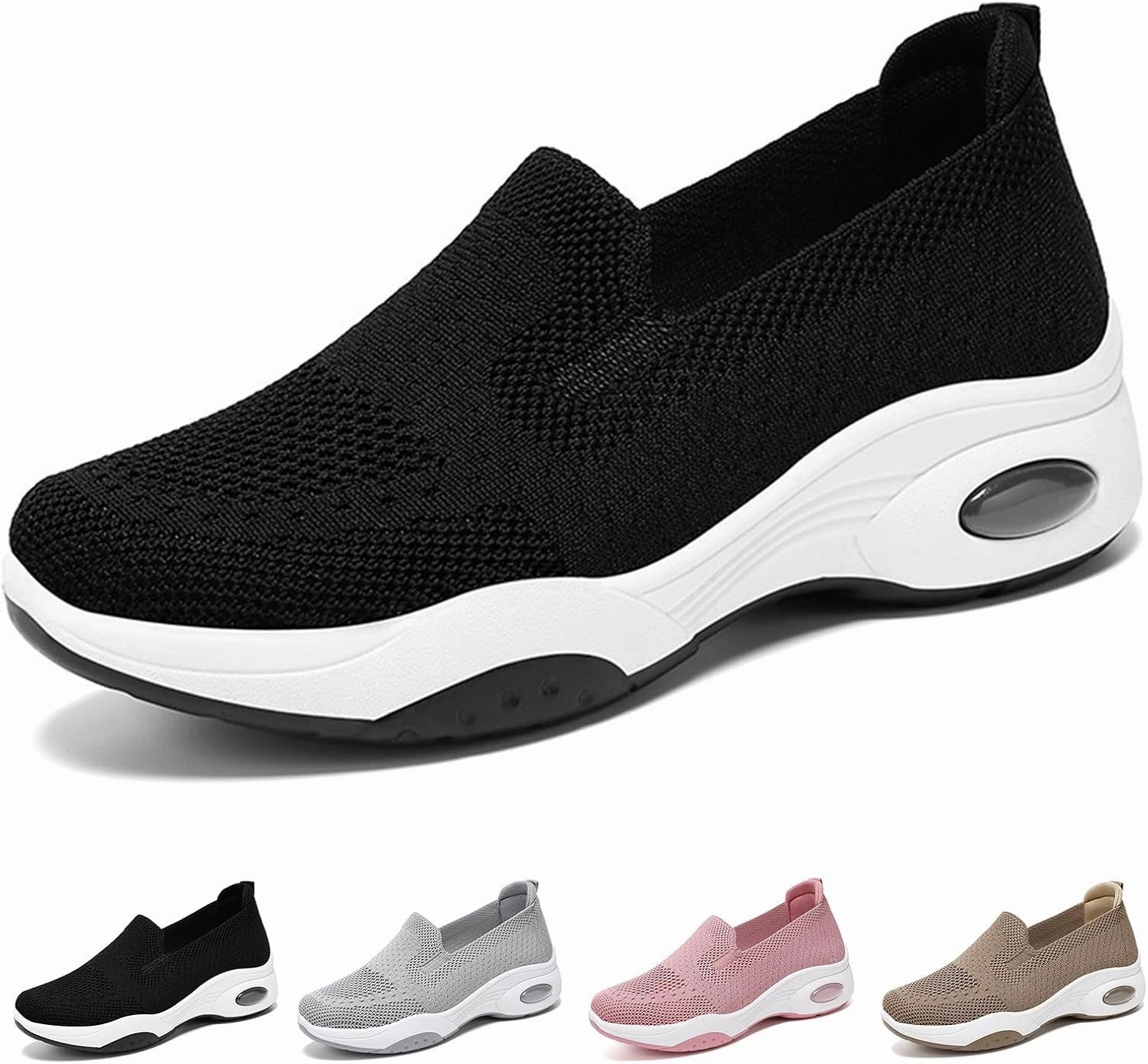 Slip On Mule Sneakers Womens Comfy Orthopedic Walking Shoes Orthopedic Breathable Walking Sneaker Comfortable Casual Ladies Air Cushion Athletic Shoes Arch Support Slip on Sneakers Running Jogging Shoe