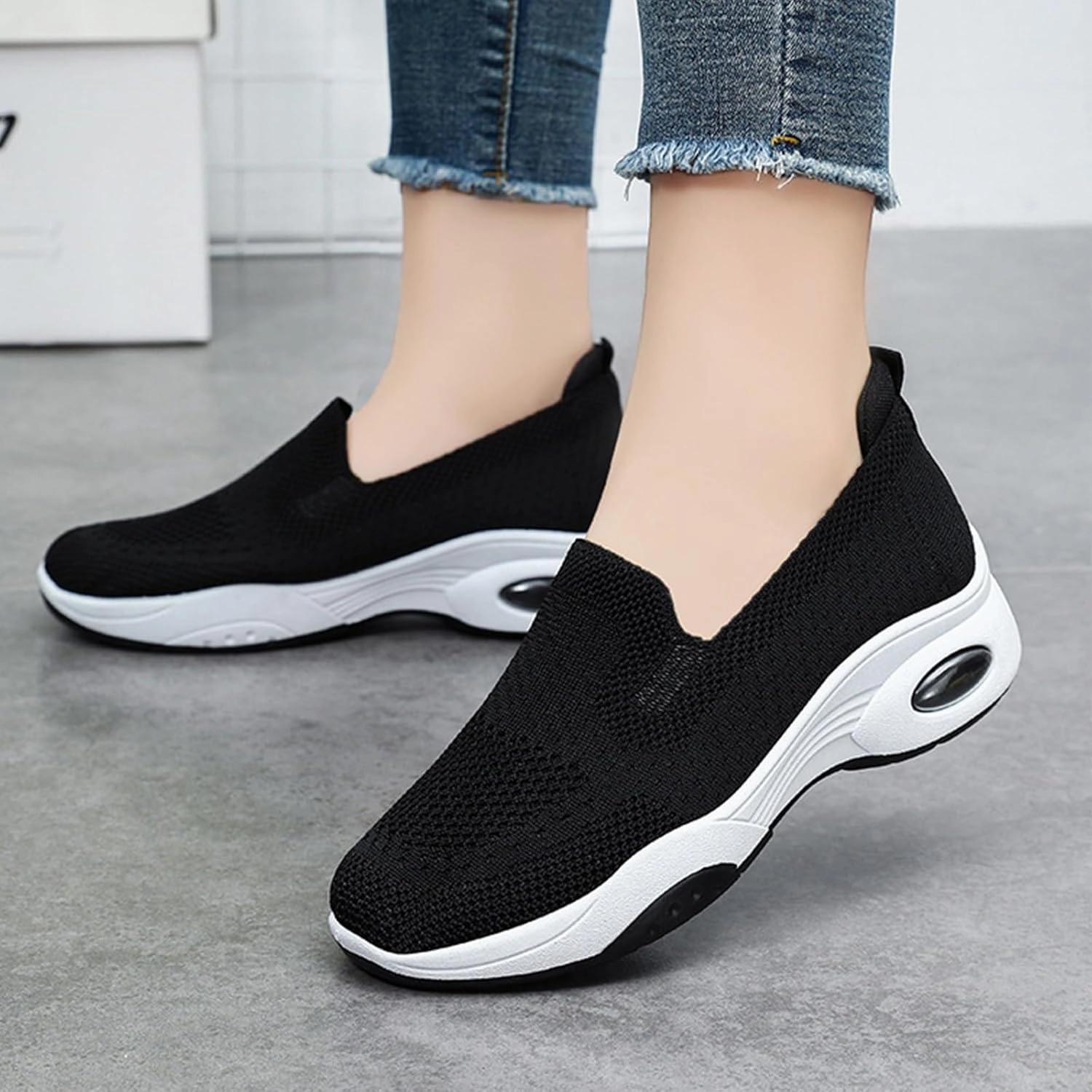Womens Comfy Orthopedic Walking Shoes Orthopedic Breathable Walking Sneaker Comfortable Casual Ladies Air Cushion Athletic Shoes Arch Support Slip on Sneakers Running Jogging Shoe Sneakers Wave Rider