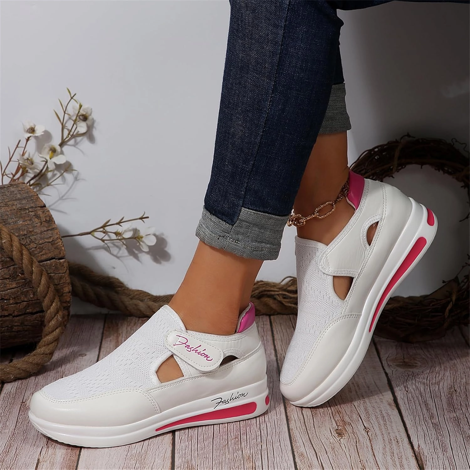 Ladmiple Sneakers For Women Walking Shoes Wide Width Slip on Glitter Shoes Fashion Sparkly Dressy Summer Flats Loafers Sneakers Size 5.5