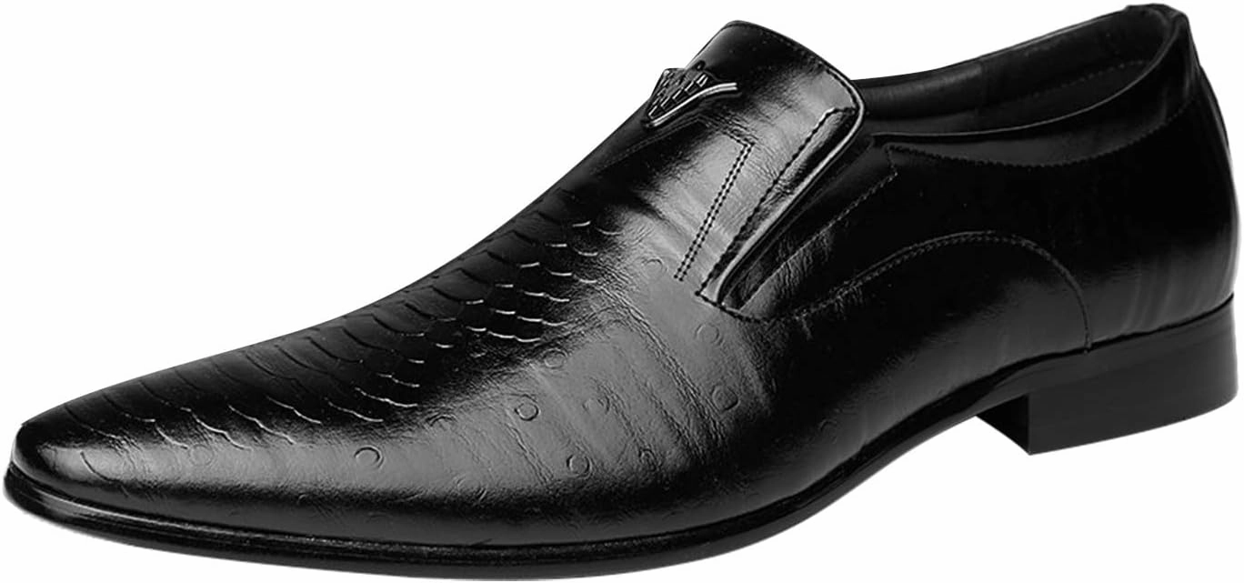 Budget Boots Men Formal Shoes Black Mens Shoes Classic Business Leather Shoes Fashion Retro Casual Solid Color Set Square Head Leather Shoes Business Casual Shoes Men Loafers