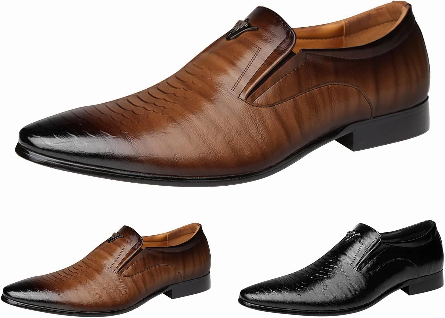 Men Formal Shoes Black Mens Shoes Classic Business Leather Shoes Fashion Retro Casual Solid Color Set Square Head Leather Shoes Business Casual Shoes Men Loafers Snapping Turtle Boots