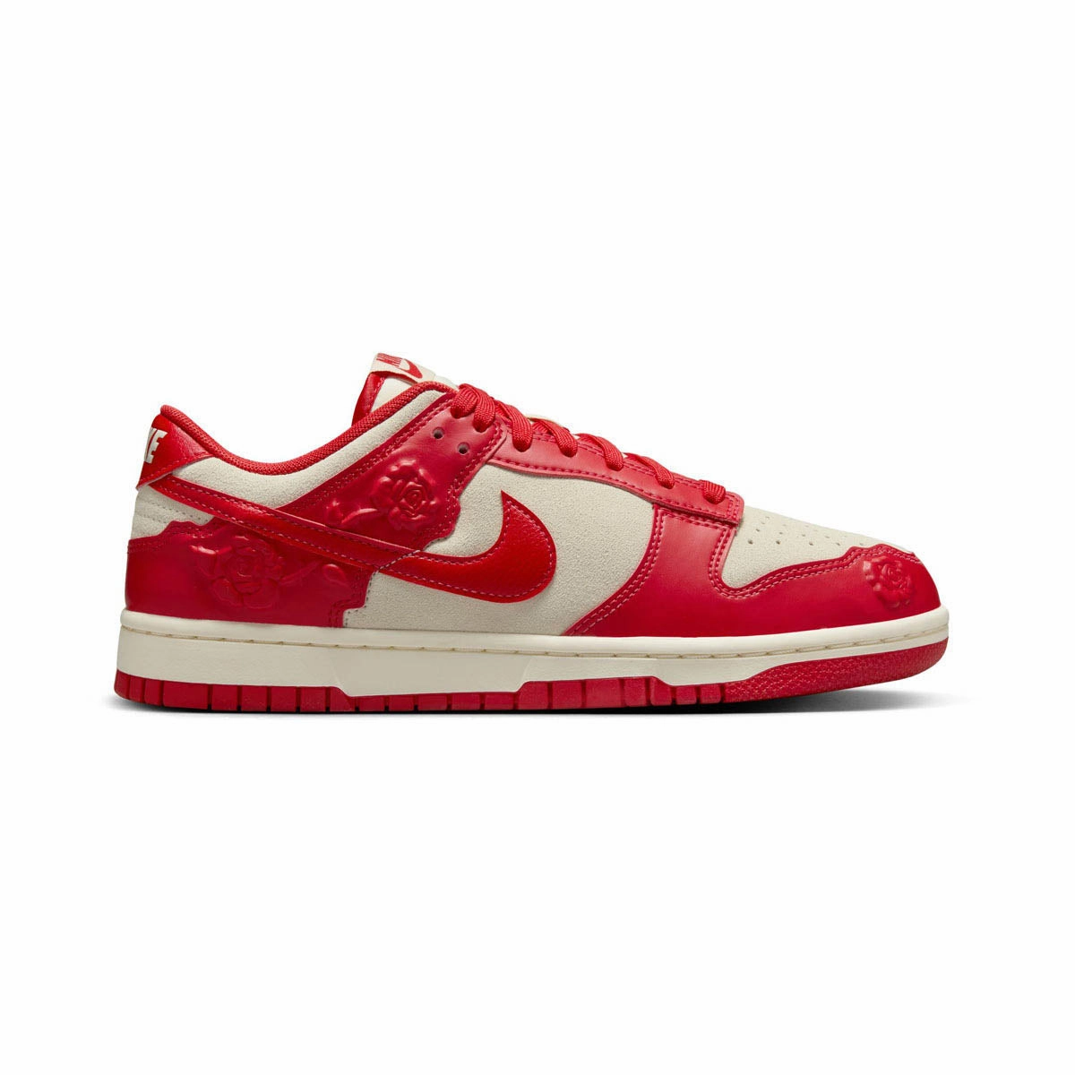 WOMENS NIKE DUNK LOW-COCONUT MILK/UNIVERSITY RED-HF1986-100 Nike Valentine Shoes
