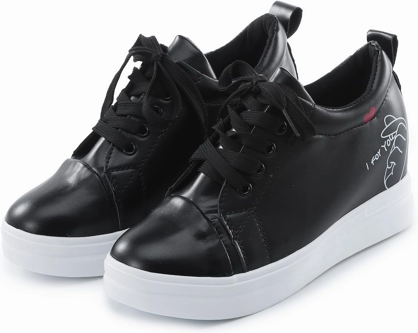 Dwayne Wade Sneakers Women's Tennis Shoes PU Leather Platform Comfortable Lace Up Walking Shoes Fashion Athletic Sneakers for Women