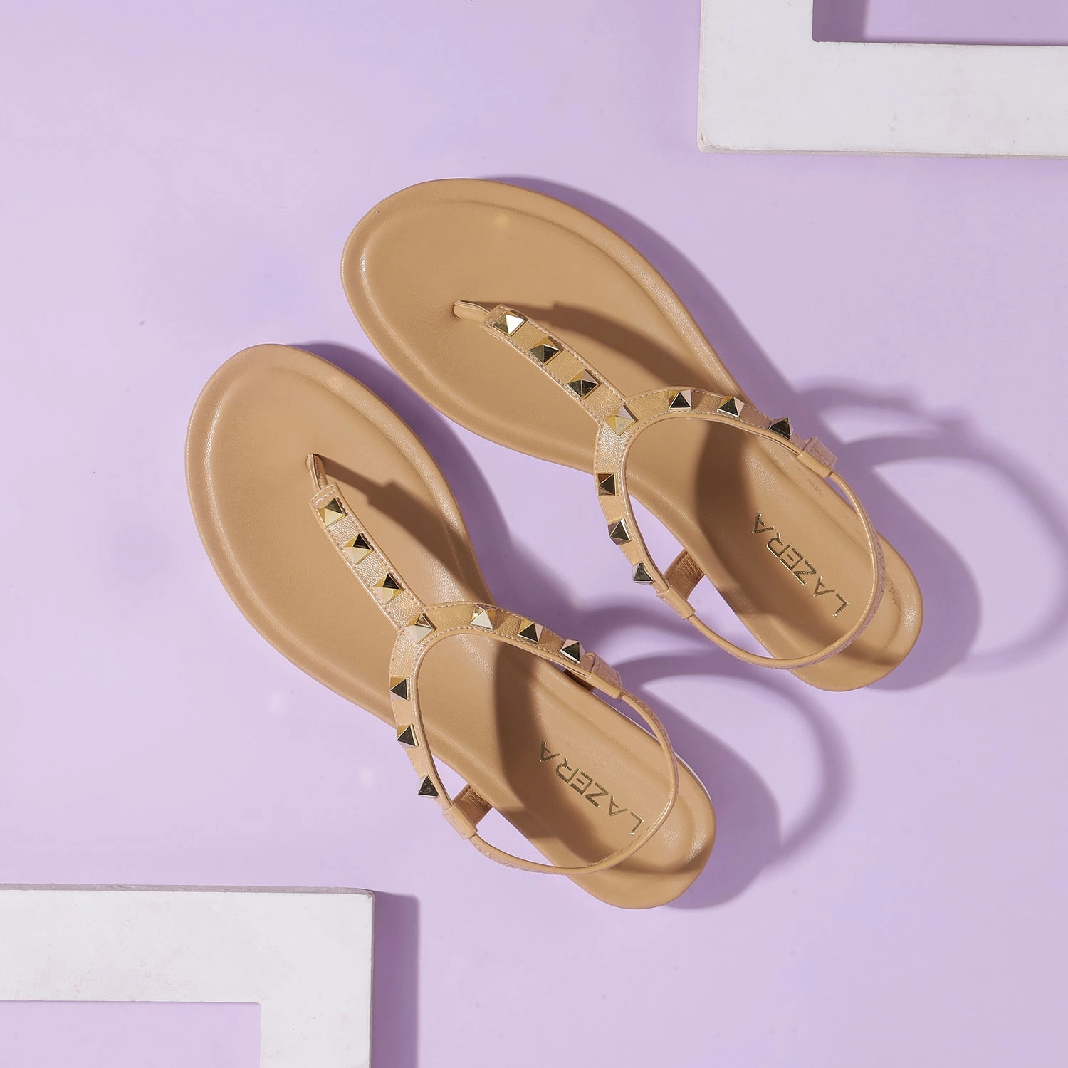 Slip On Boots Near Me Lazera Women's Studded T-Strap Flats (1540)