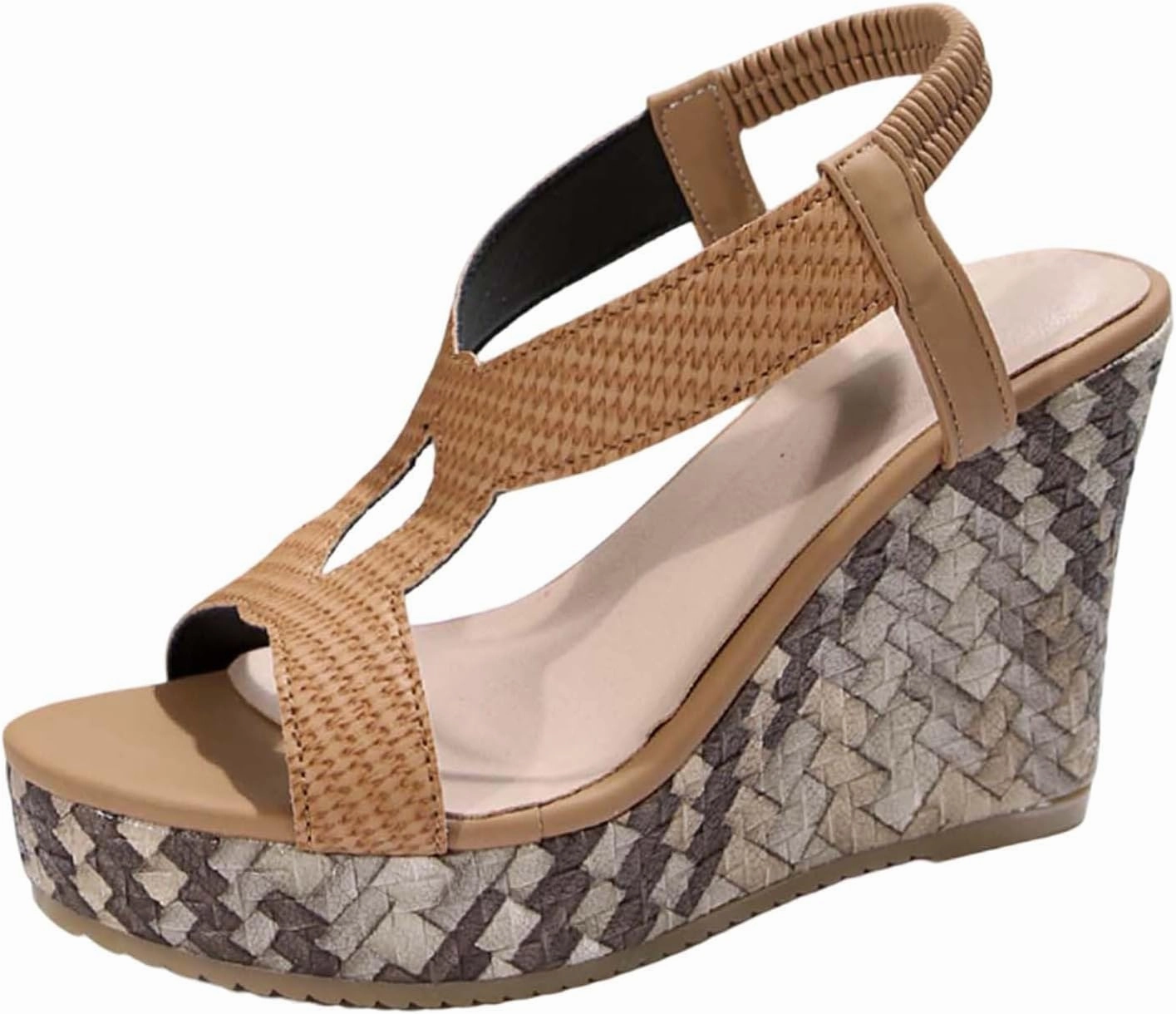 Sneakers On Telephone Wires Women's Fashion Fish Mouth High Heel Sandals Platform Beach Shoes Summer Casual Date Outfit Comfortable Slip Sole