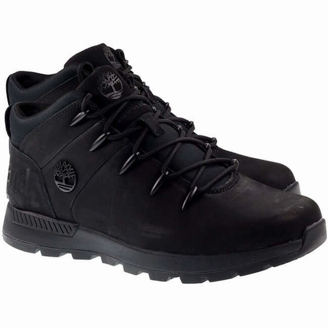 Timberland Boots Mens Sprint Trekker Mid Blackout Nubuck Oxfords With Rubber Soles