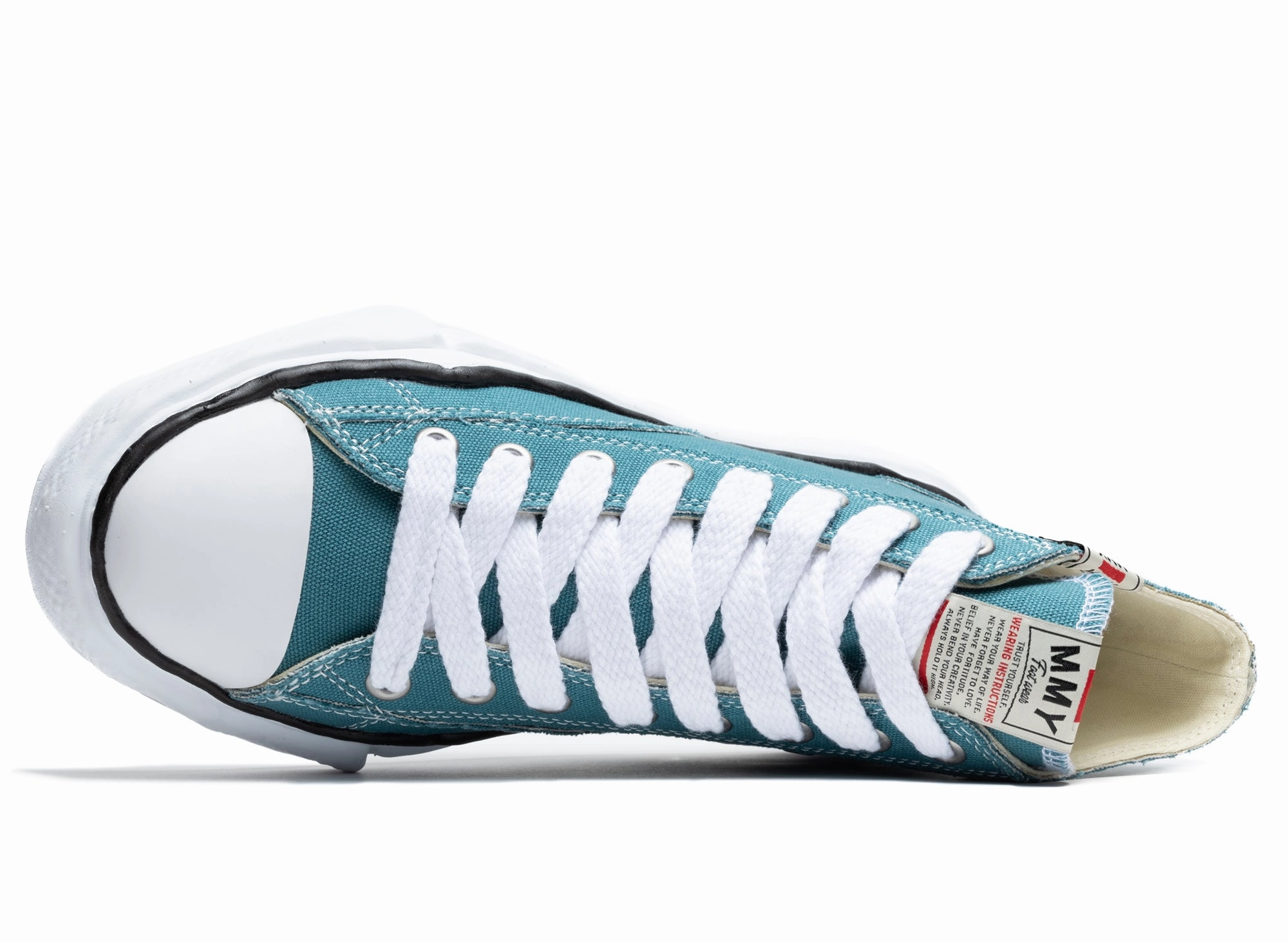 Maison Mihara Yasuhiro High Top Lace Up Sneaker in Blue Beautiful Heel Shoes