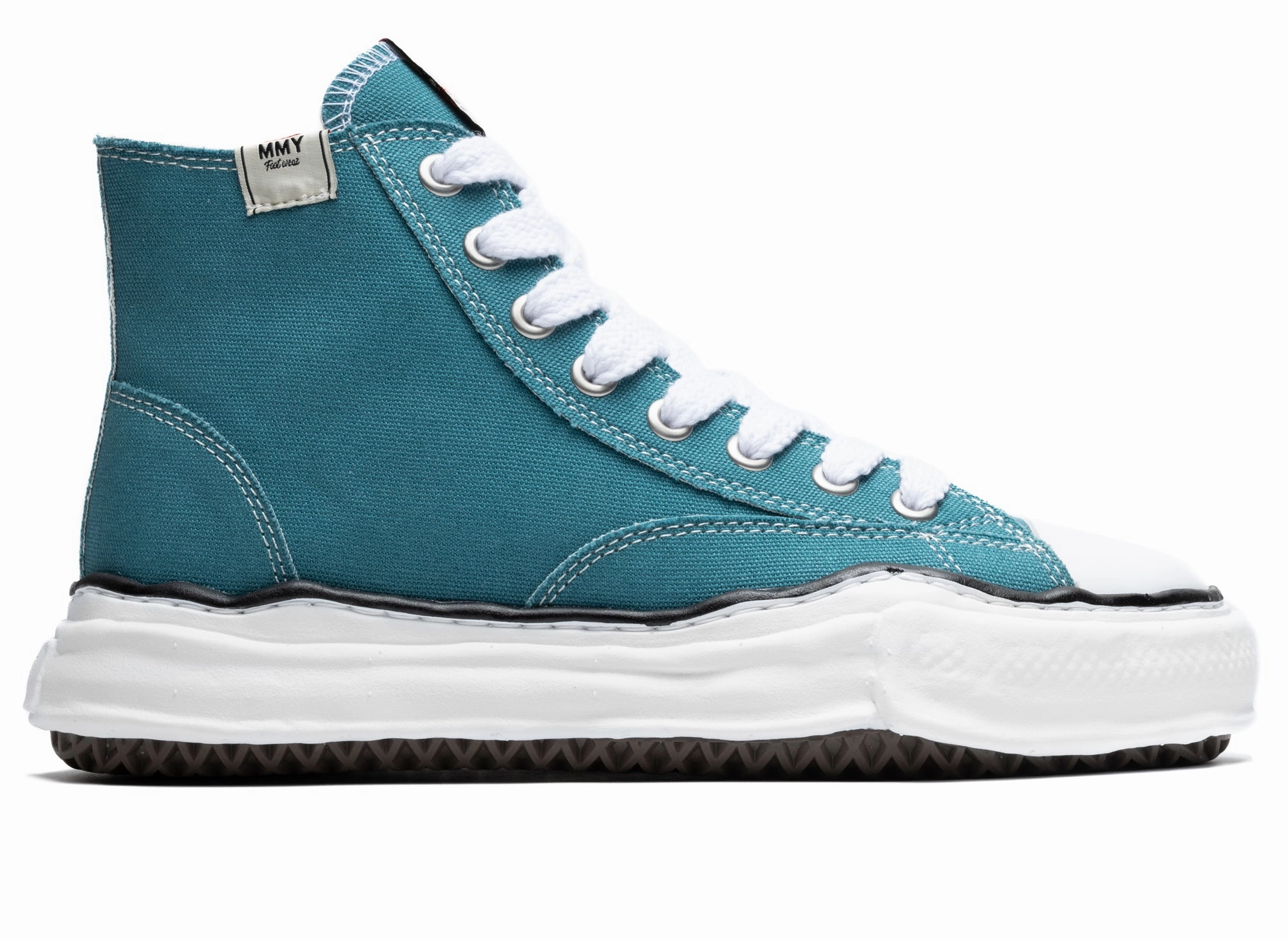 Maison Mihara Yasuhiro High Top Lace Up Sneaker in Blue High Heels For Cheap