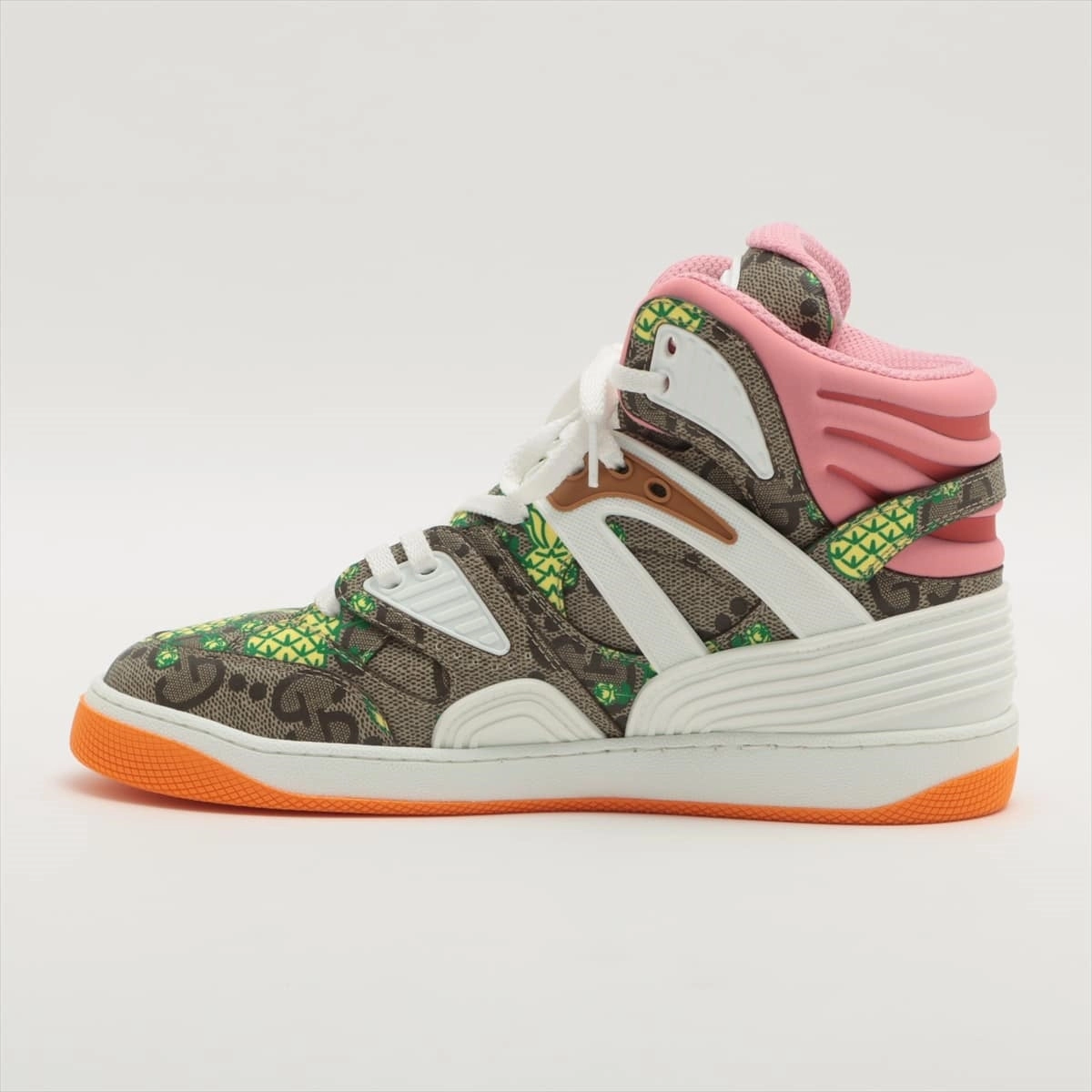 Basketball Shoes 5.5 Gucci basket coating canvas high-cut sneaker 8 men multi-colour 673029 pineapple box    store