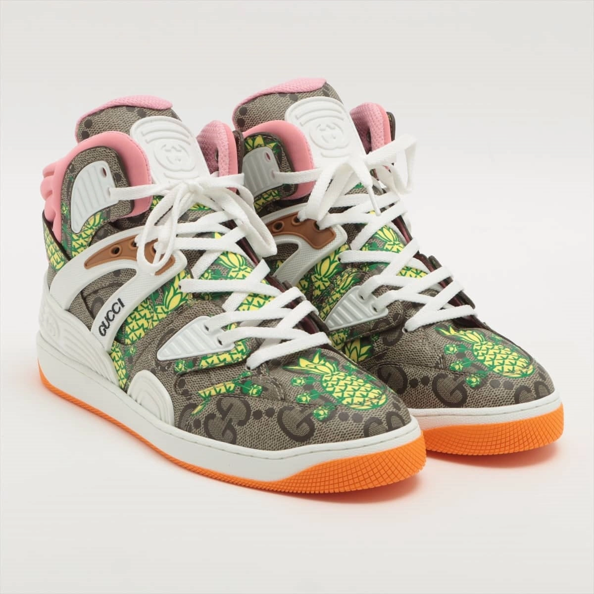 Basketball Shoes Made In The Usa Gucci basket coating canvas high-cut sneaker 8 men multi-colour 673029 pineapple box    store