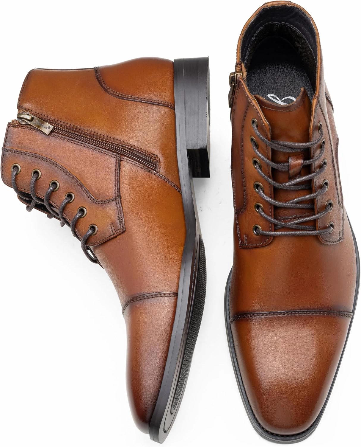 Jousen Mens Boots Leather Dress Boots for Mens Cap-Toe Fashion Boots for Men Boots Size 13