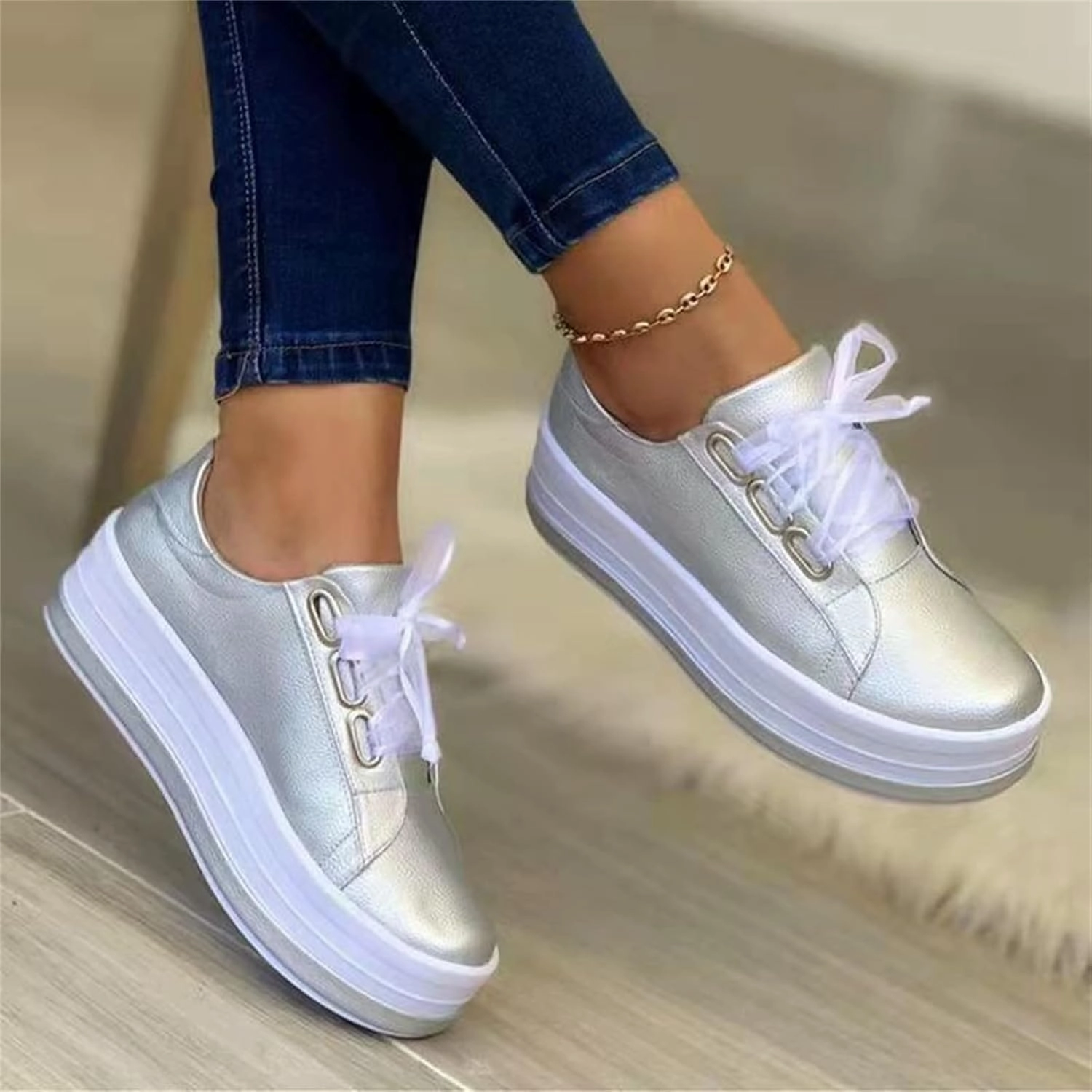 Sneakers Air Max 97 Ladmiple Sneakers For Women Slip On Low Cut Casual Walking Shoes Dressy Summer Comfort Fashion Platform Flats Loafers