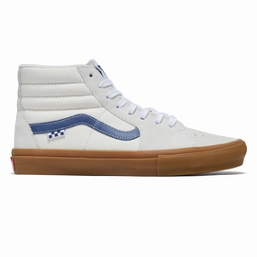 Vans Skate Sk8-hi Shoes - Marshmallow/Blue/Gum Website Skate