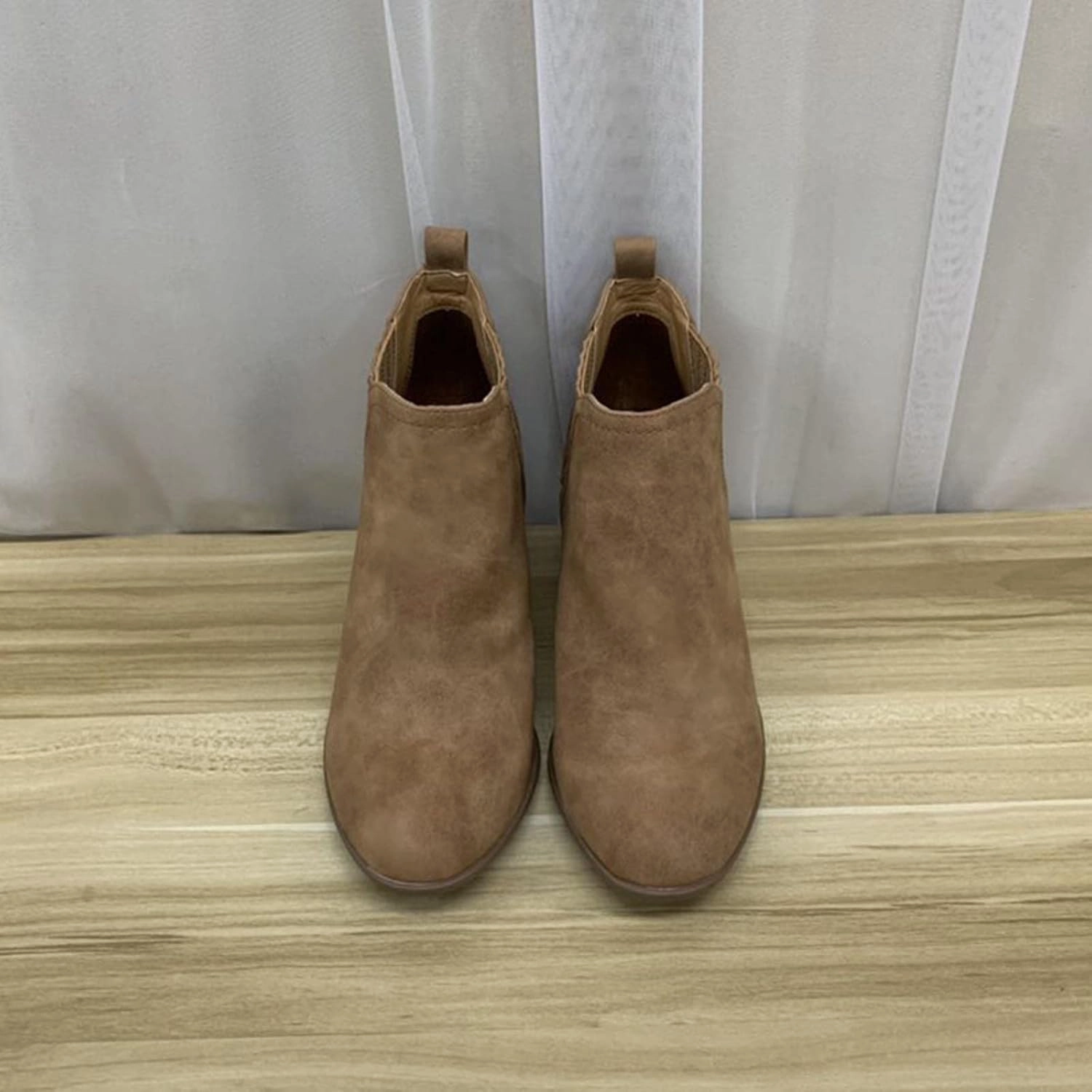 Twisted X Work Boots Stacked Heel Slip-on Boots Retro Western Cowgirl Chelsea Ankle Booties Chunky Block Low Heel Wild Shoes for Women