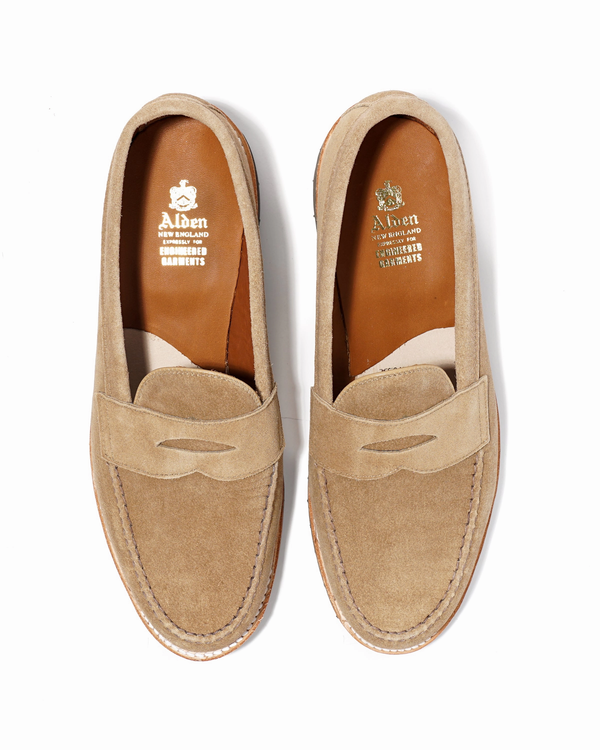 Engineered Garments x Alden - Loafer - Beige Suede Ariano Cap Toe Oxfords