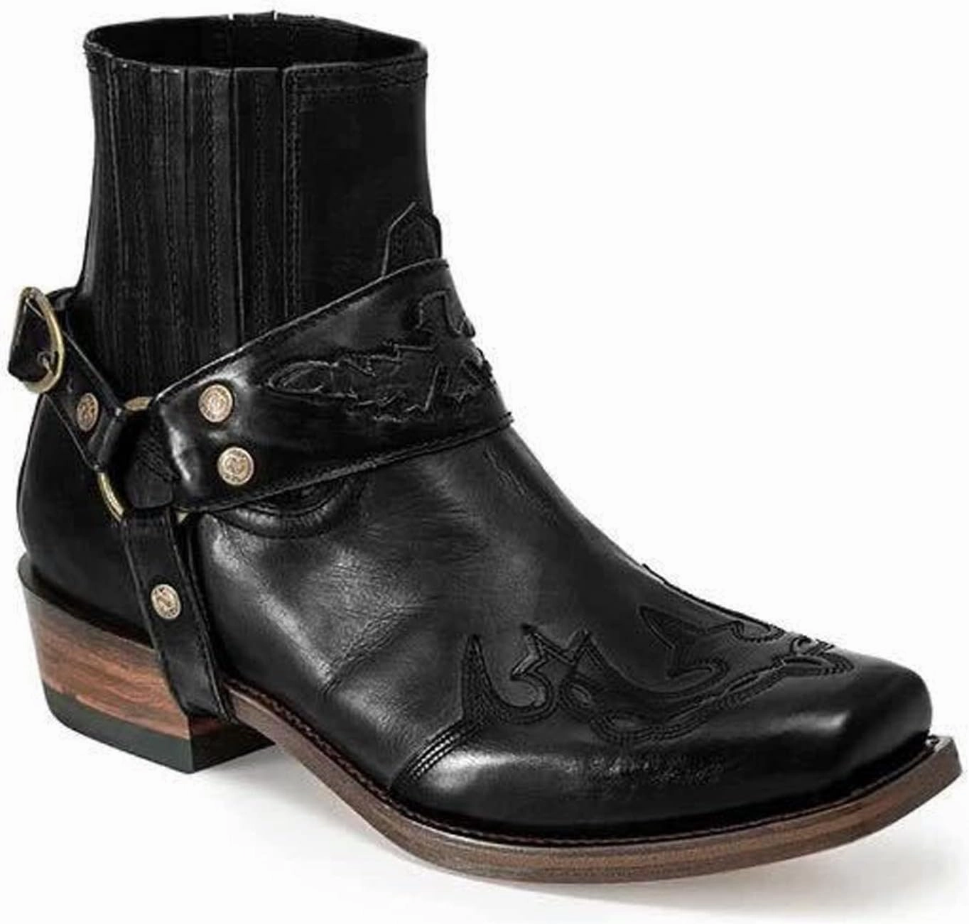 Mens Casual Boots Work Boots for Men Fashion Military Boots Knight Boots Side Zipper Leather Boots Mens Motorcylce Style Boot Steel-toed Boots