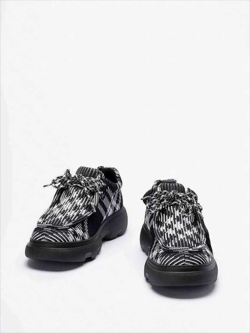 Jordan Sneakers Textured Black And White Patterned Sneakers