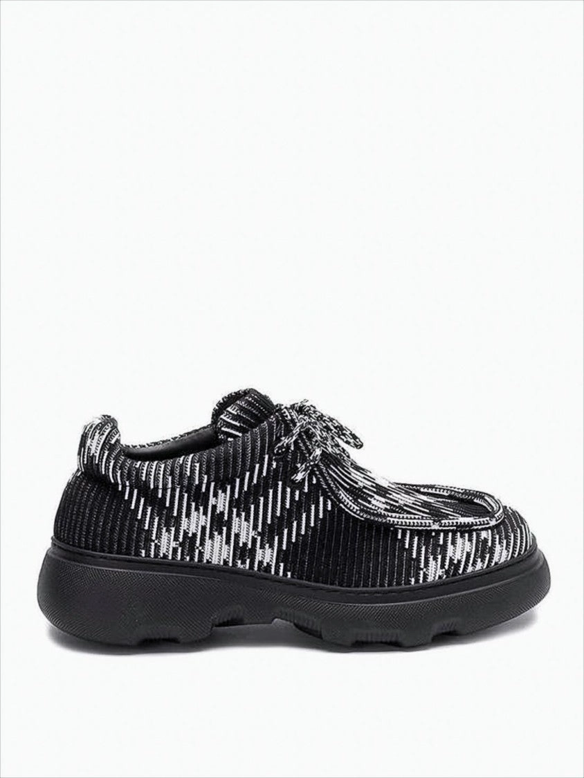 Shiny Sneakers Textured Black And White Patterned Sneakers