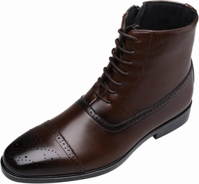 Lace Up Dress Boots Men's Dress Shoes Loafers Mens Shoes Classic Business Leather Shoes Fashion Casual High Top Lace Up Black Dress Shoes