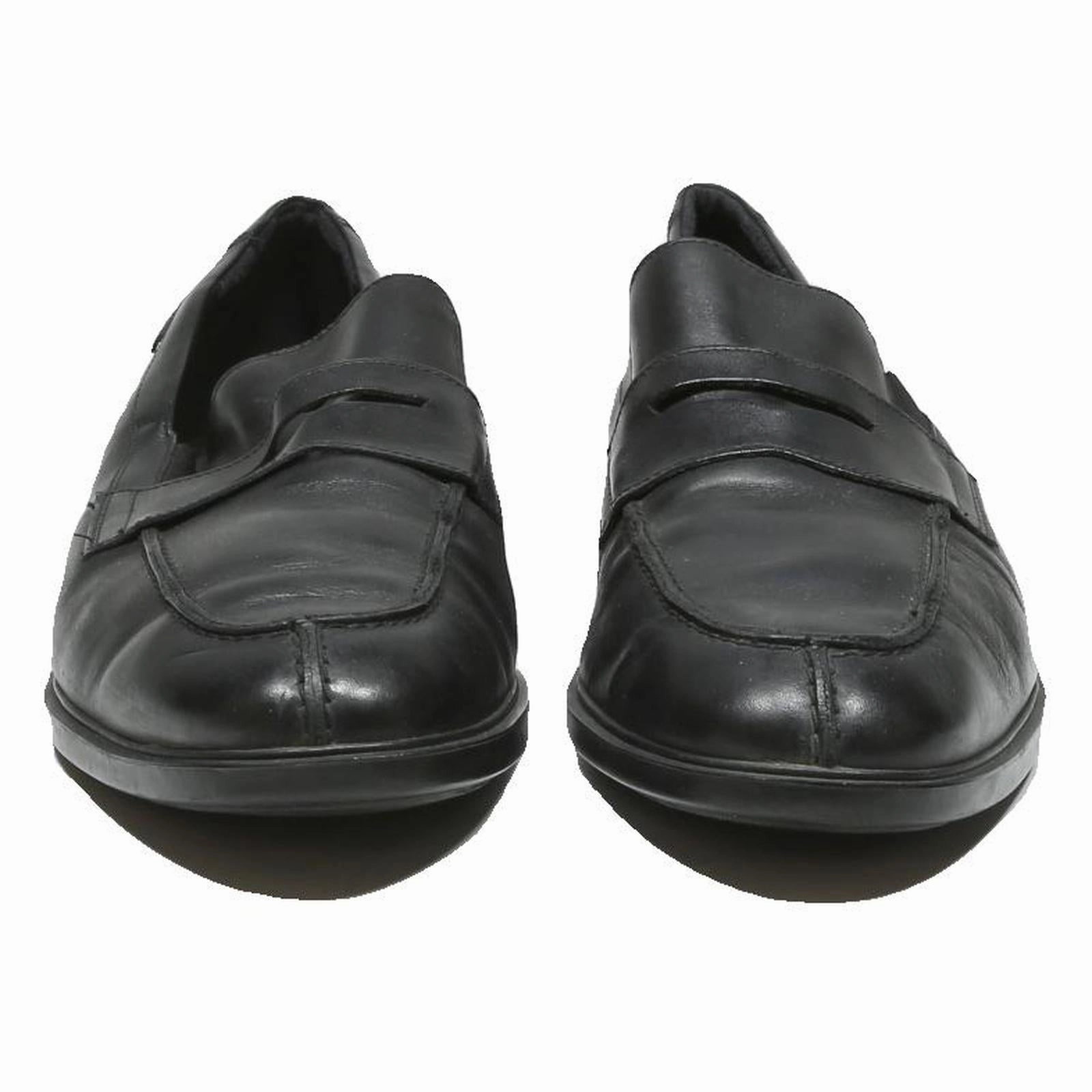 MEPHISTO Mens Leather Classic Loafer Shoes Black UK 8 Comfortable Formal Slip-On 1461 Slip Resistant Leather Shoes