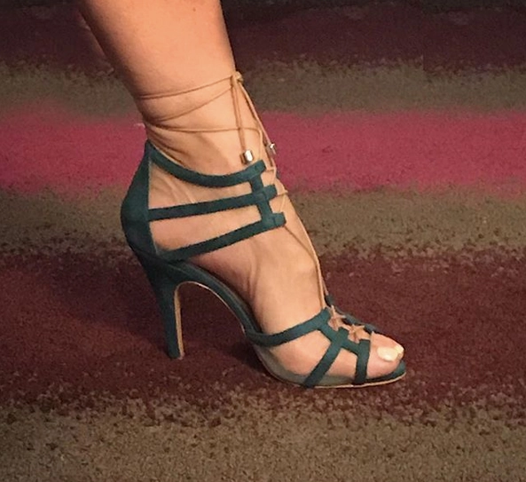 Dress Shoes With Pearls Aleeya - Adjustable Suede and Mesh Dress and Dance Sandal (Street Sole)