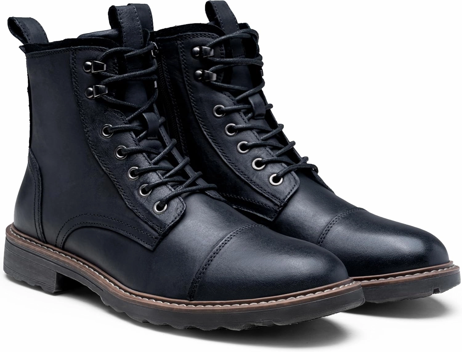 Vostey Mens Boots Motorcycle Casual Boots For Men Zipper Fashion Chukka Boot Mens Most Comfortable Walking Boots