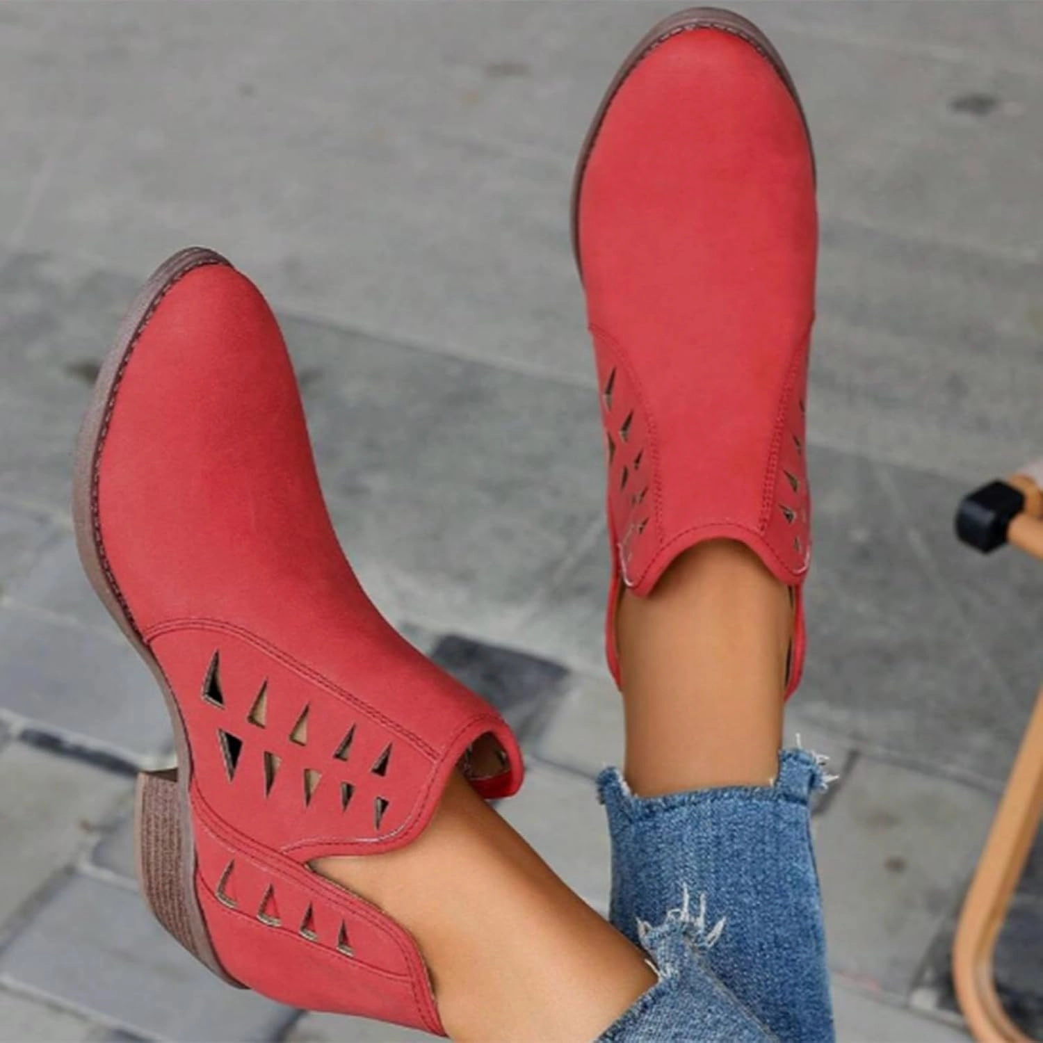 Skiing Boots Fashion Women Low Heel Boots Casual Boots Ankle Booties Suede Flock Pointed Toe Pull on Short Boots Rubber Sole