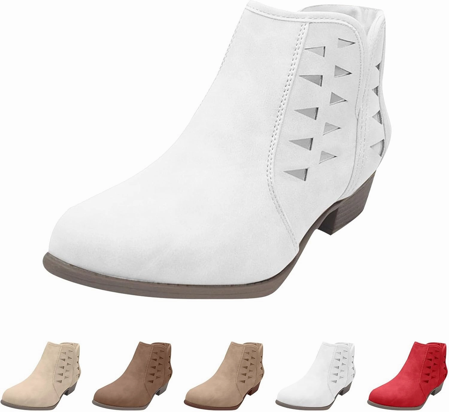 Fashion Women Short Ankle Boots Lightweight Walking Shoes for Women Round Toe Flat Women Lightweight Fashion Shoes Boots Waterproof Winter