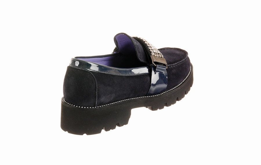 Vm Bibi Navy Steel Toe Loafers