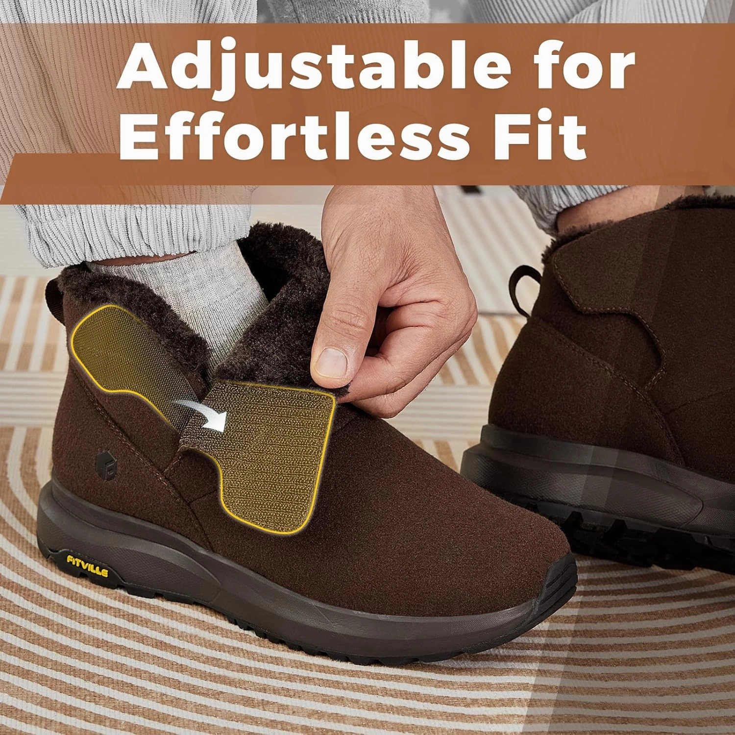 Lace Up Tall Boots FitVille Mens Wide Winter Boots Thick Fur Lined Boots Lightweight Winter Wide Width Boots Outdoor Mens Snow Boots