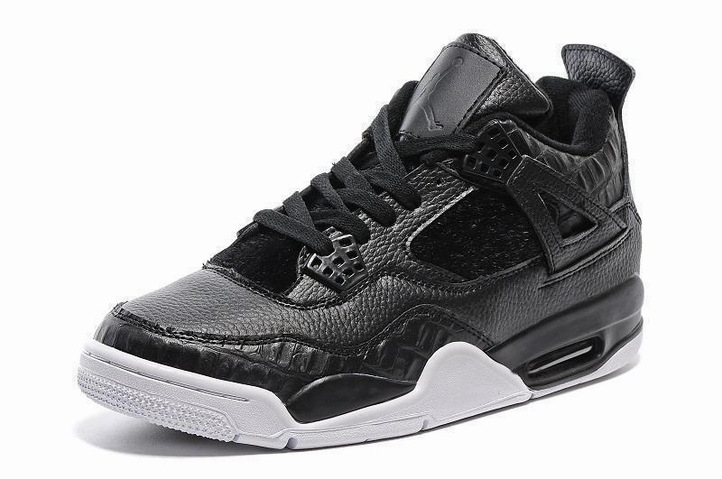 Basketball Shoes Size 22 Nike Air Jordan 4 Retro Black White Basketball Men