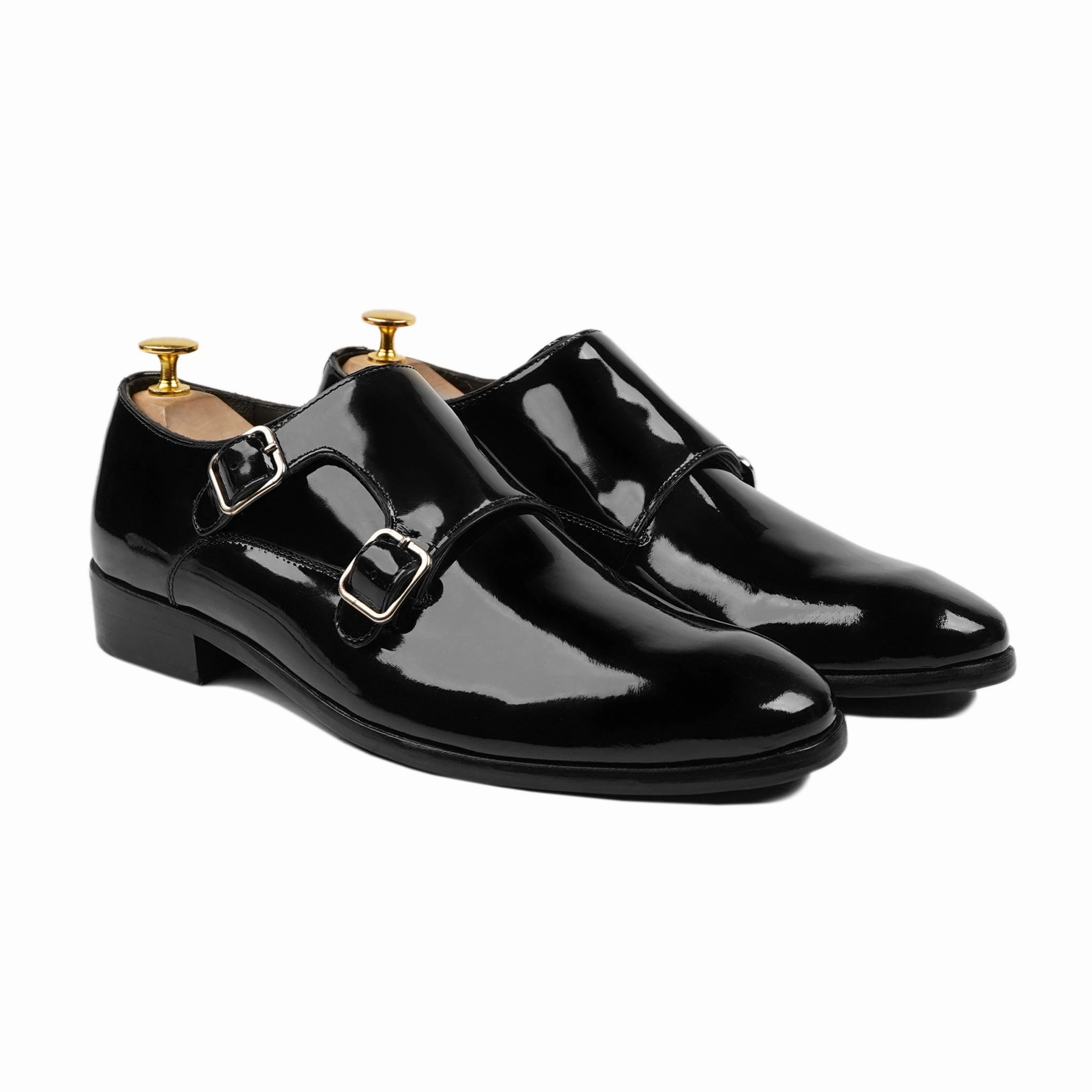 Herning - Men's Black Patent Leather Double Monkstrap Star Wars Heels