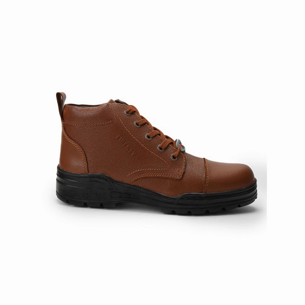 Modest High Heels Freedom Casual Tan Police Leather High Ankle Boot VEER-1 By Liberty