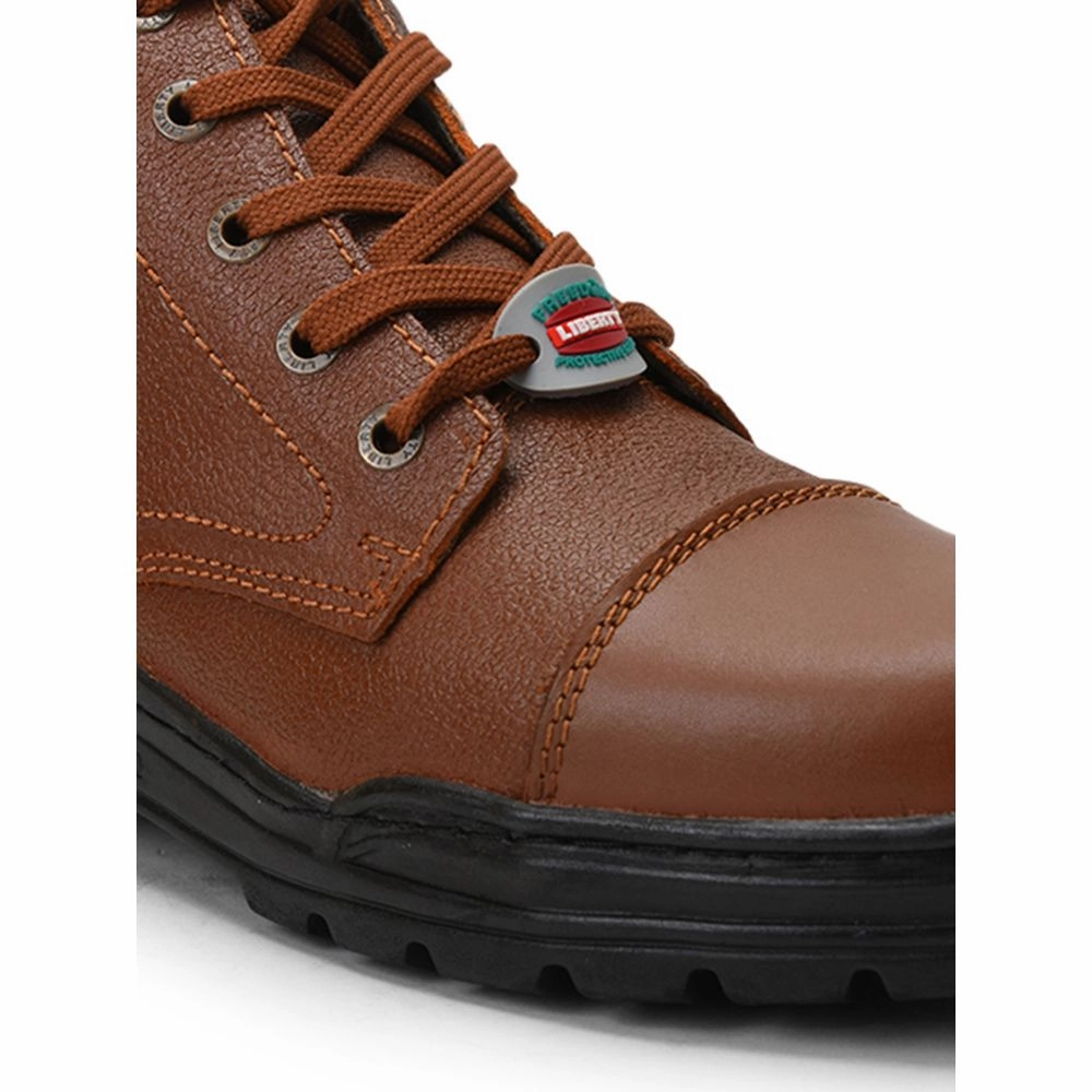 Freedom Casual Tan Police Leather High Ankle Boot VEER-1 By Liberty Driving In My Truck With On