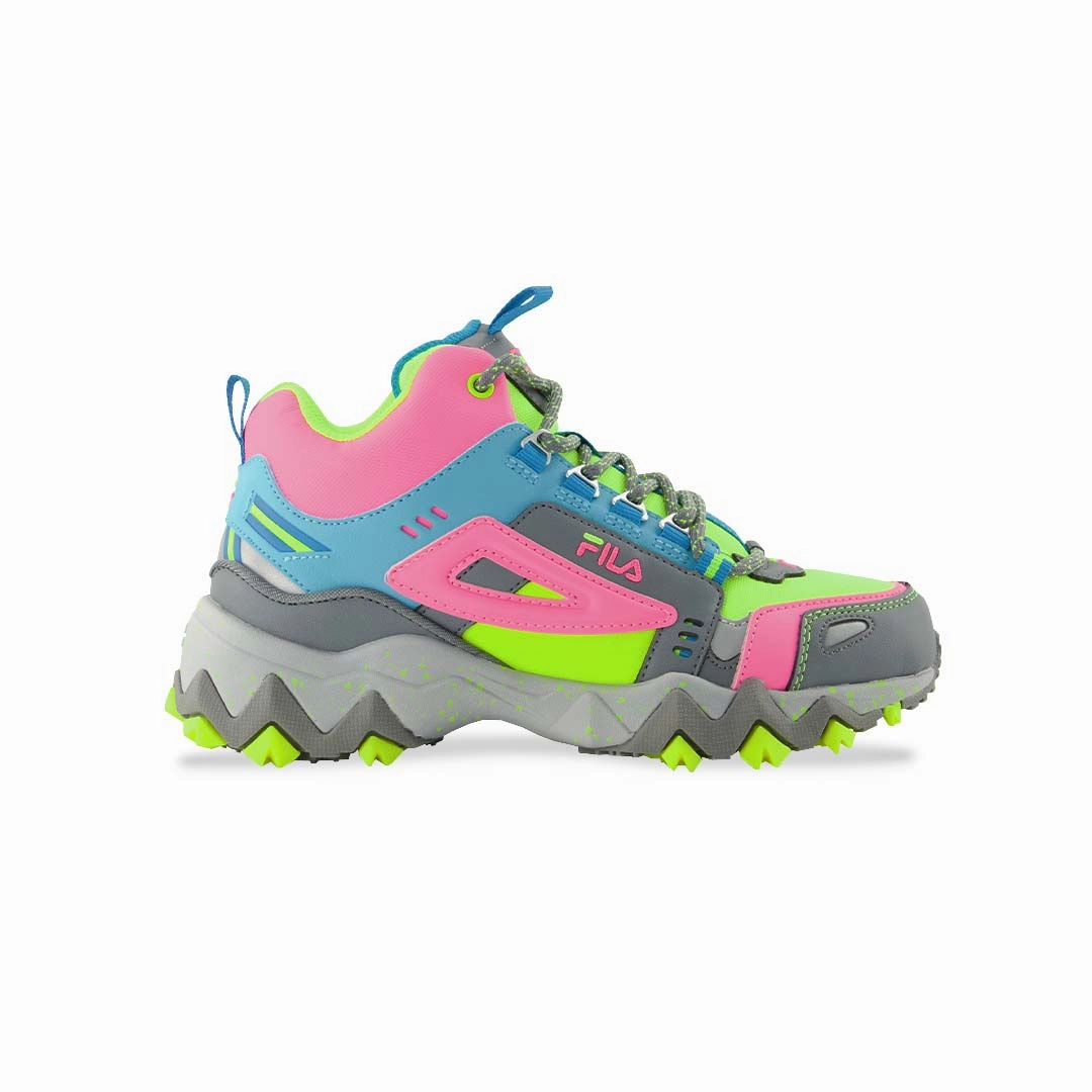 FILA - Kids' (Junior) Oakmont TR Mid Top Shoes (3JM01686 718) Pacific Trail Running Shoes