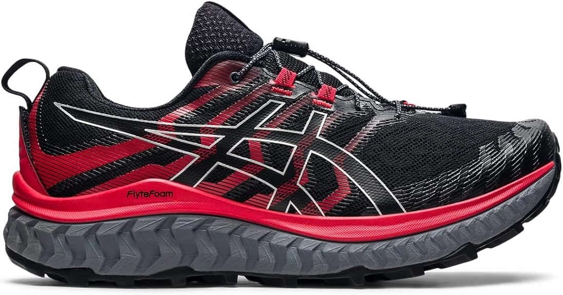Men's Asics Trabuco Max, Black/Electric Red, 11 D Medium Asics Tiger Cheerleading Shoes