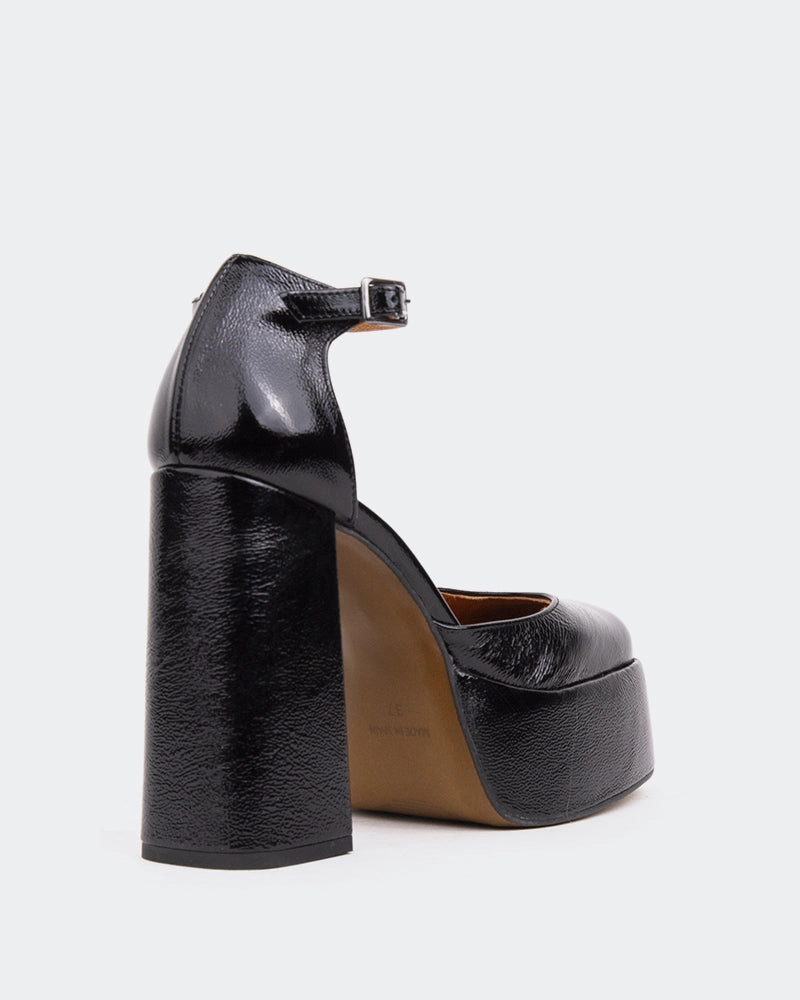 Motorcycle High Heels Azucar Black Naplack