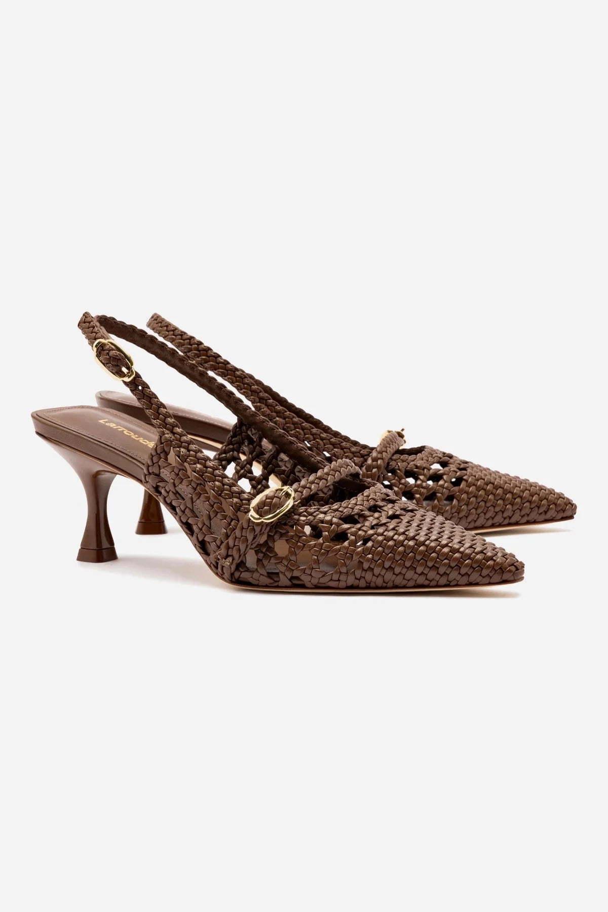 Badminton Shoes Pakistan Ines Macrame Pump In Burnt Umber Leather
