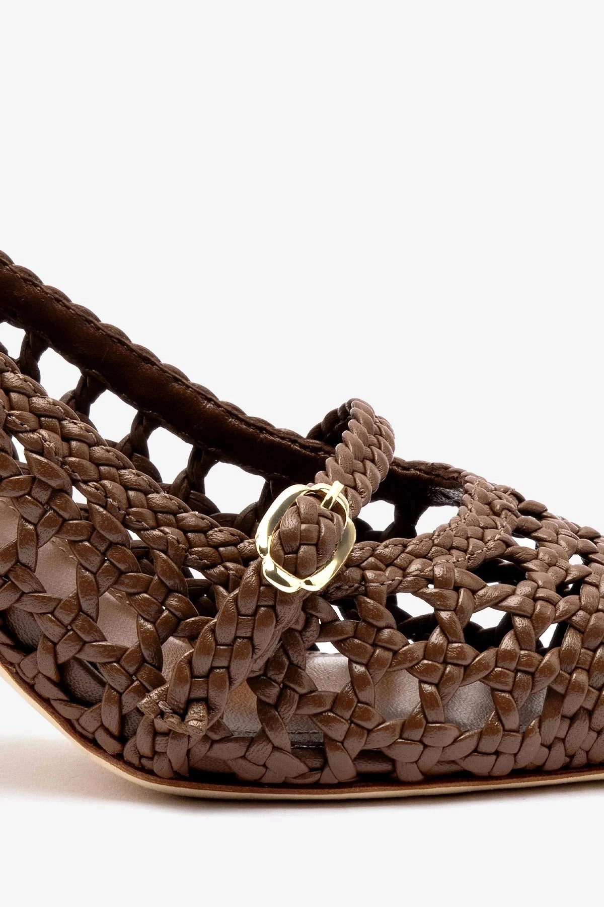 Ines Macrame Pump In Burnt Umber Leather Badminton Shoe Sole Replacement