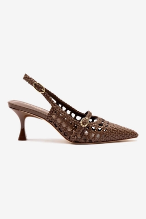 Ines Macrame Pump In Burnt Umber Leather Badminton Shoe Size Chart