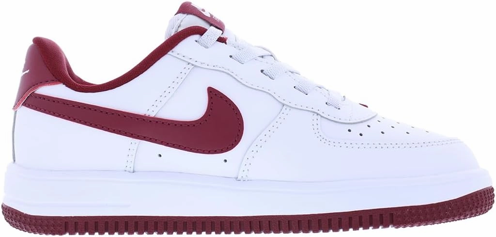 Nike Tennis Shoes Casual Nike Force 1 Low EasyOn Little Kids' Shoes (FN0237-105, White/Team Red)