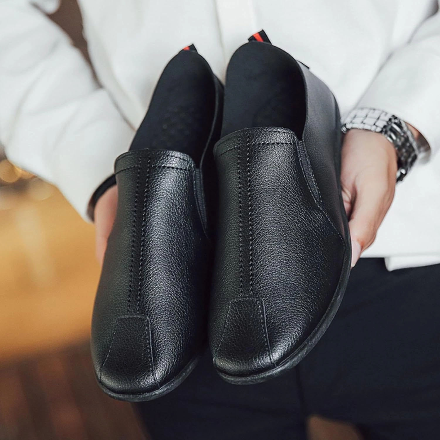 Gator Sneakers Leisure Men's Four Seasons Non Slip Flat Round Toe Breathable Slip On Lazy Leisure Casual Dress Shoes for Men Size 8 Cushion